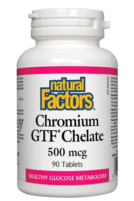 Natural Factors - Chromium GTF Chelate - 500mcg, 90 tablets