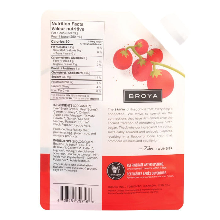 Broya - Bone Broth Beef Tomato & Smoked Paprika, 500 mL