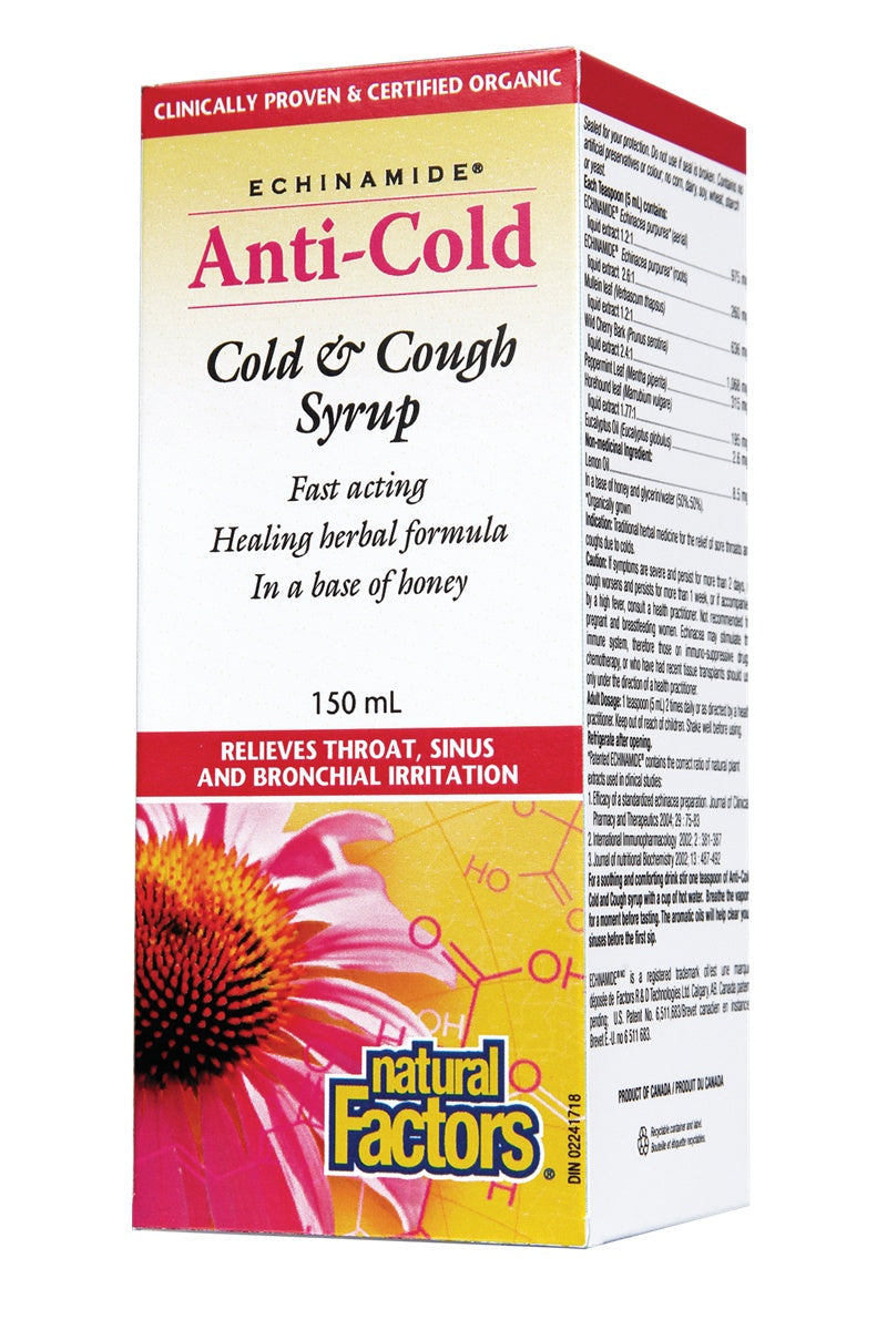 Natural Factors - Anti-Cold Cold & Cough Syrup, 150ml — Goodness Me!