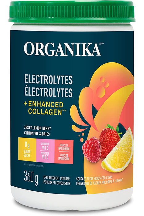 Organika - Electrolytes + Enhanced Collagen, Lemon Berry, 360G