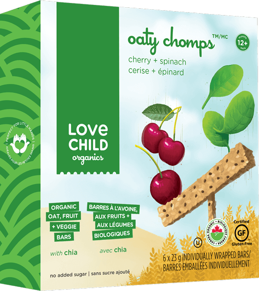 Love Child - Oaty Chomps Cherry Spinach, 6x23 g