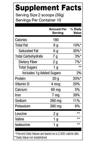 Nutiva - MCT Protein, Plant-Based Shake Mix, Chocolate 390g