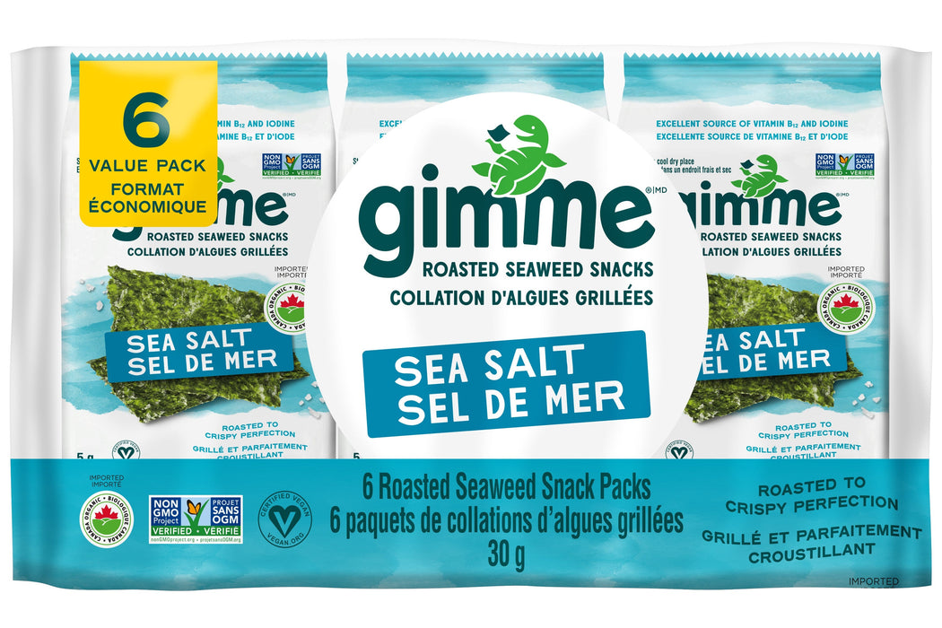 Gimme Roasted Seaweed Snacks - Sea Salt 6x5 g
