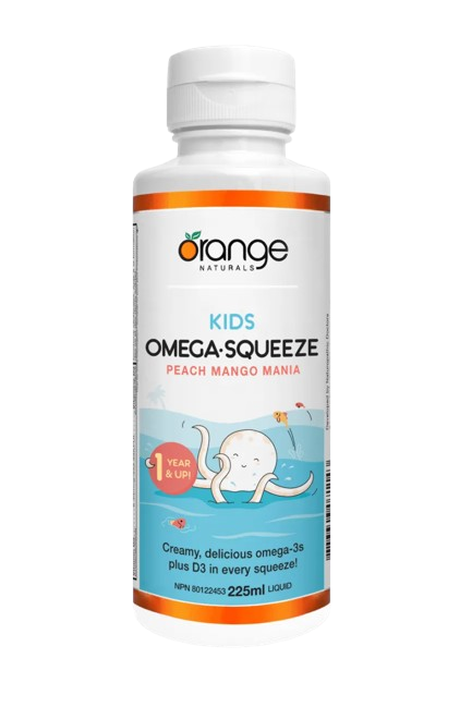 Orange Naturals - Kids Omega Squeeze - Peach Mango, 255 mL