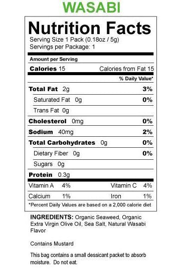 Seasnax - Seaweed Snack Wasabi, 5g
