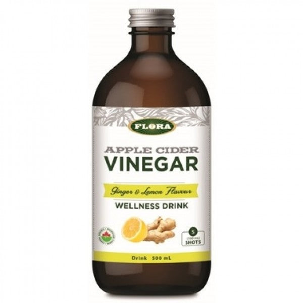 Flora - Apple Cider Vinegar Drink, Ginger & Lemon, 500 mL