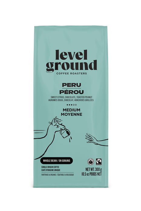 Level Ground Trading Ltd - Peru, Medium & Smooth, Whole Bean, 300 g