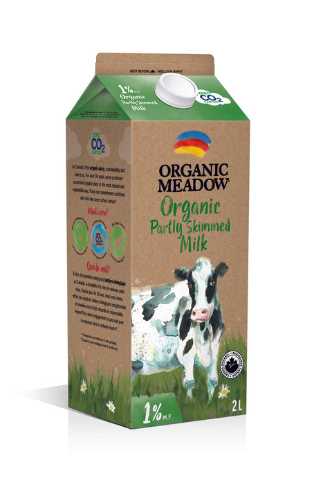 Organic Meadow - Organic 1% Partly Skimmed Milk, 2 L