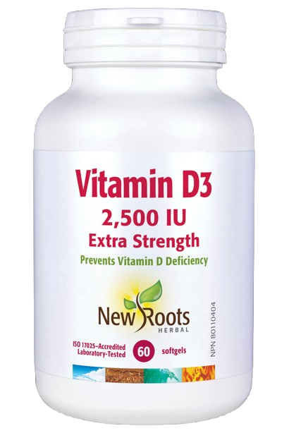 New Roots Herbal - Vitamin D3 2500, 120 Softgels