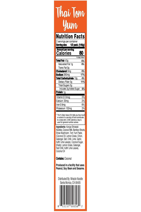 Miracle Noodle - Ready-to-Eat Thai Tom Yum Noodle Soup, 280 g