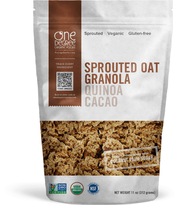 One Degree - Sprouted Quinoa Cacao Granola, 312 g
