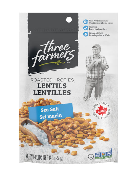 Three Farmers - Crunchy Little Lentils, Lightly Salted, 140 g