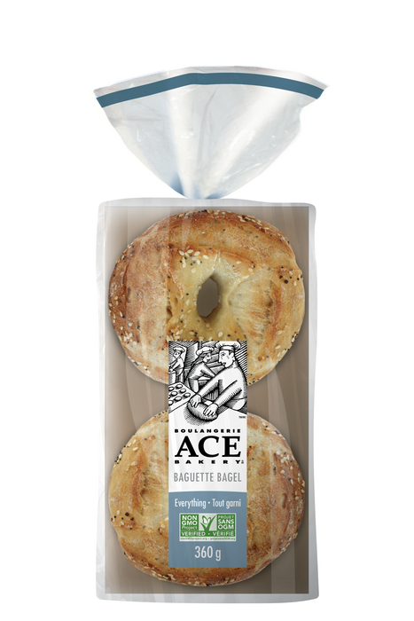 Ace Bakery - Everything Baguette Bagel, 4 Pack