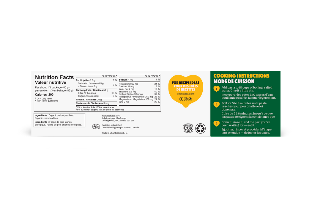 Chickapea Pasta - Organic Chickpea Spaghetti, 227 g