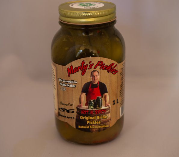 Marty's Pickles - Hot & Spicy Original Brine Pickles, 1 L