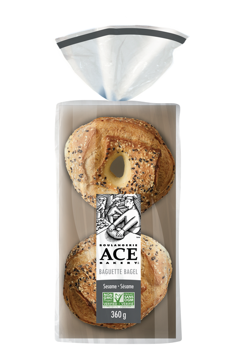Ace Bakery - Sesame Baguette Bagel, 4 Pack