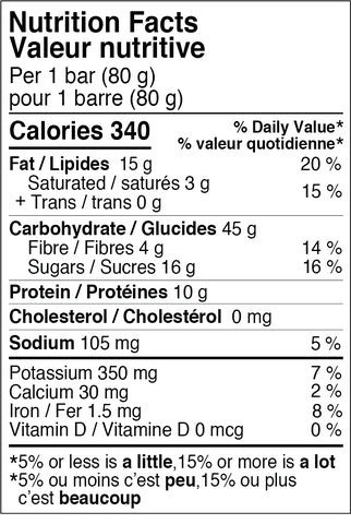 Hornby Organics - Organic Oatmeal Raisin Energy Bar, 80 g