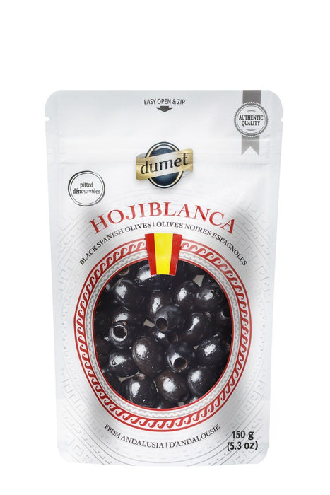 Dumet - Hojiblanca Spanish Black Pitted Olives, 150 g
