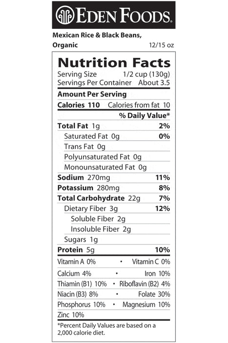 Eden - Org Mexican Rice & Black Beans - 398 mL