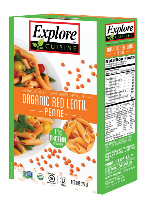 Explore Cuisine - Red Lentil Penne - 227 g