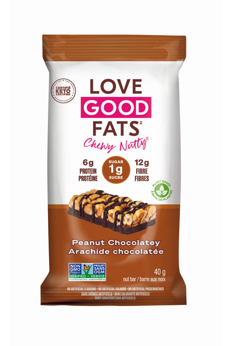 Love Good Fats - Chewy Nutty Bar, Peanut Chocolate, 40 g