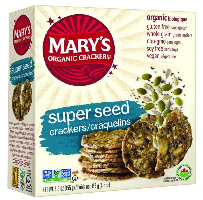 Mary's Organic - Super Seed Crackers, 155 g