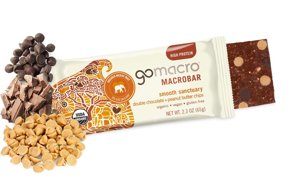 Go Macro Bars - Double Chocolate + Peanut Butter Chips, 65 g