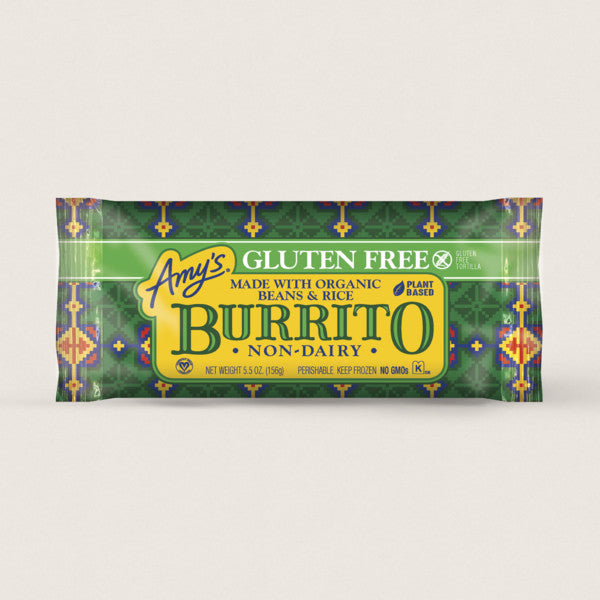 Amy's Kitchen - Bean & Rice Burrito - Gluten Free, Non-Dairy, 156 g