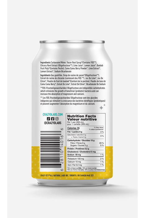 Crazy D's Sparkling Prebiotic - Twisted Citrus, 355 mL