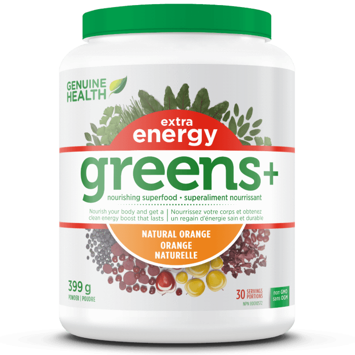 Genuine Health - Greens+ Energy Orange, 399g