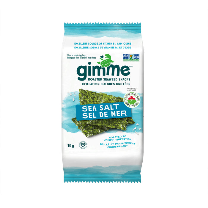 Gimme - Organic Roasted Seaweed Snack, Sea Salt, 10 g