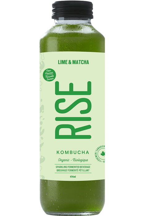 Rise Kombucha - Lime & Matcha, 414ml