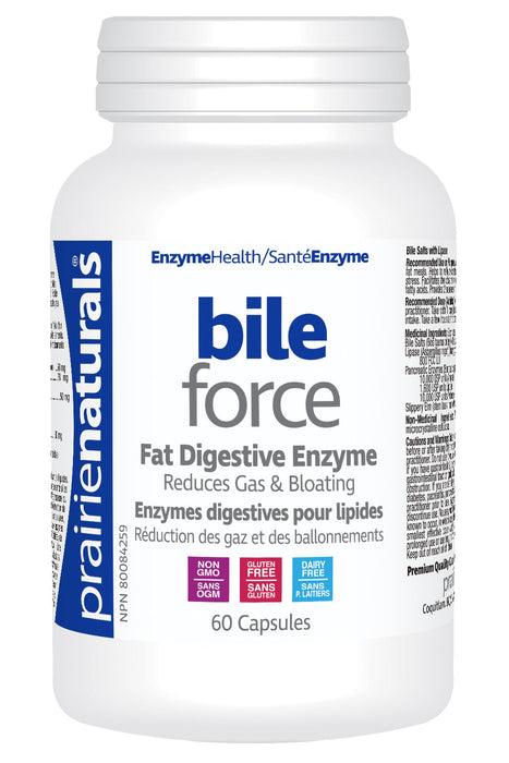 Prairie Naturals - Bile-Force Bile Salt with Lipase, 60 Caps