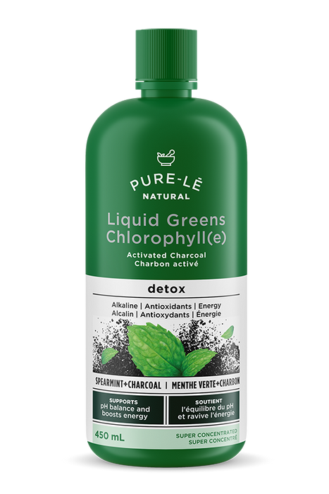 Pure-le Natural - Liquid Greens Chlorophyll - Spearmint & Activated Charcoal, 450 mL