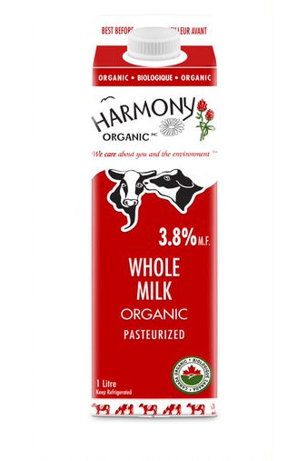 Harmony Organic - 3.8% Whole Milk Organic, 1 L