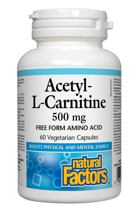 Natural Factors - Acetyl L-Carnitine - 500mg, 60 capsules
