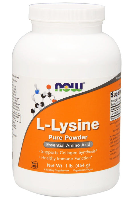 NOW Lysine Powder 100% Pure 454g