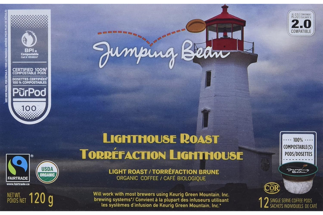 Jumping Bean - Organic Lighthouse Roast Pod, 12 Count