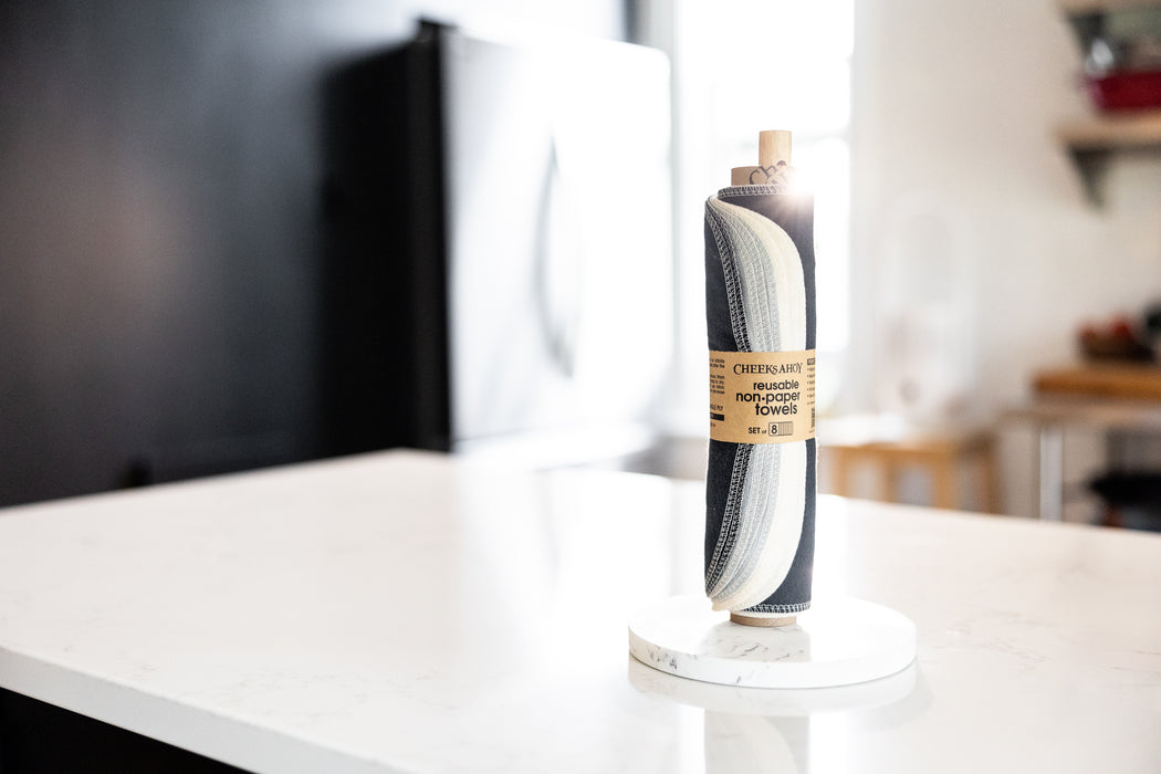 Cheeks Ahoy - Reusable Paper Towels - Charcoal, 8 Count