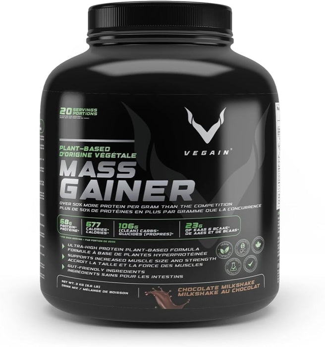 VEGAIN - Plant-Based Mass Gainer - Chocolate Milkshake, 3 kg