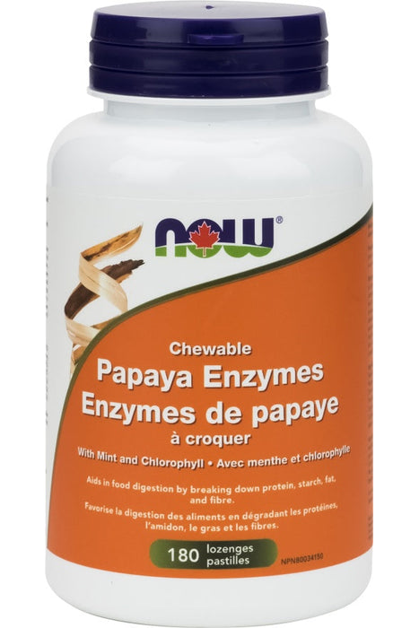 NOW Papaya Enzymes 180 chewable tabs