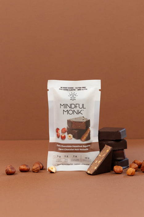 Mindful Monk - Dark Chocolate Hazelnut Squares, 46 g