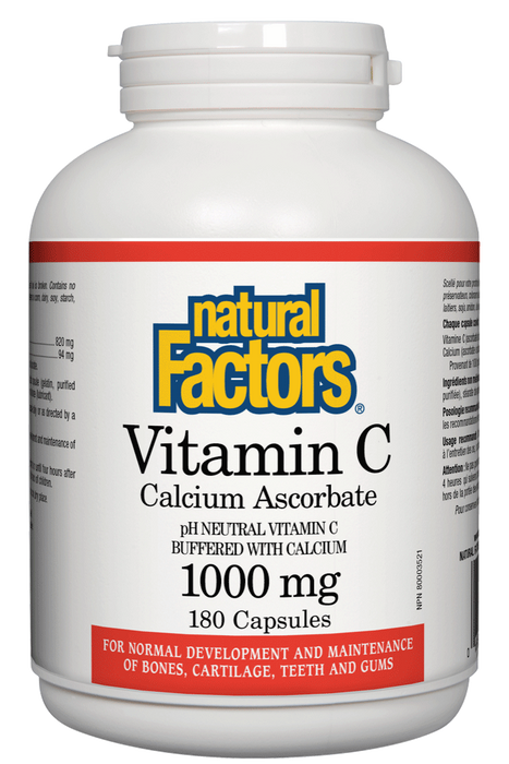 Natural Factors - Vitamin C (Calcium Ascorbate), 180 capsules