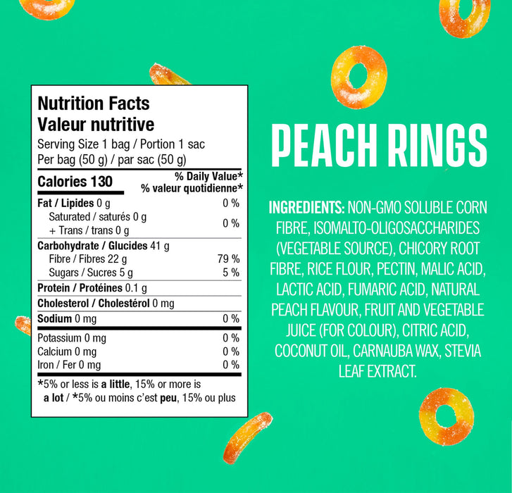 SmartSweets - Peach Rings, 50 g