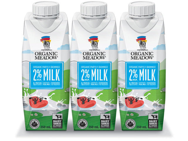 Organic Meadow - Organic 2% Partly Skimmed UHT Milk, 3x250 mL
