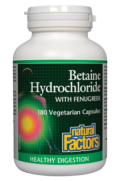 Natural Factors - Betaine HCL -180 Capsules