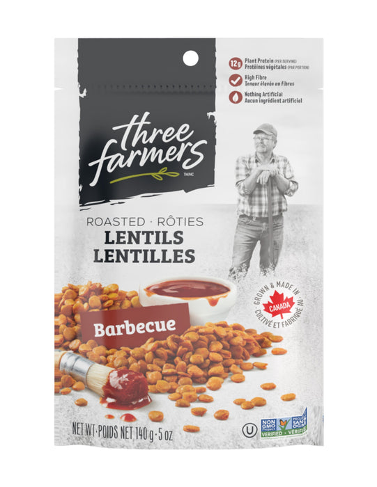 Three Farmers - Crunchy Little Lentils, Barbecue, 140 g