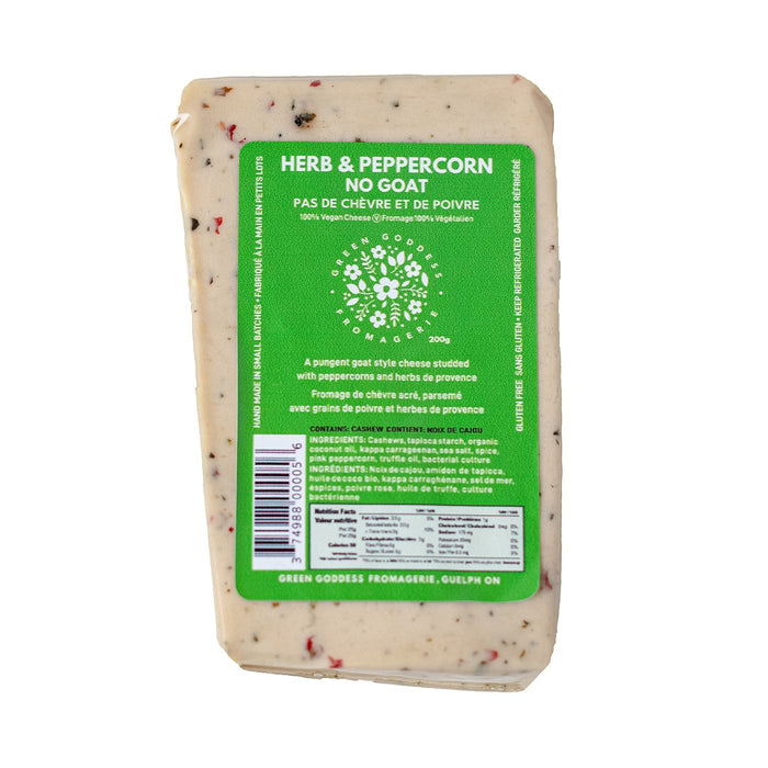 Green Goddess Fromagerie - Herb & Peppercorn No-Goat, 200 g