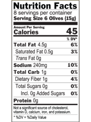 Big Picture Foods - Kalamata Olives - Whole, 220 mL