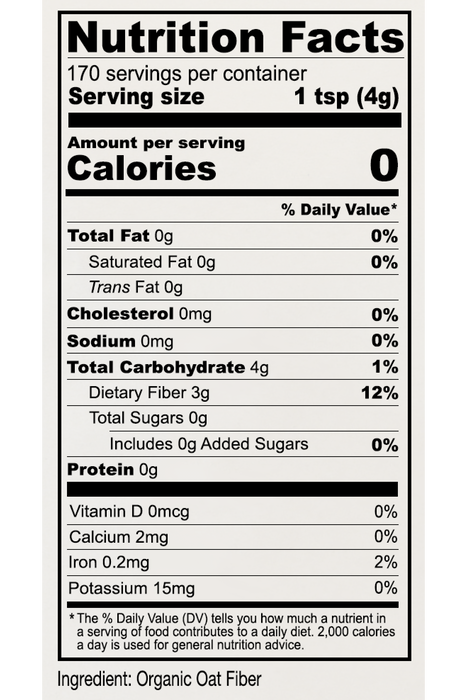 Anthony's Goods - Organic Oat Fibre, 680 g